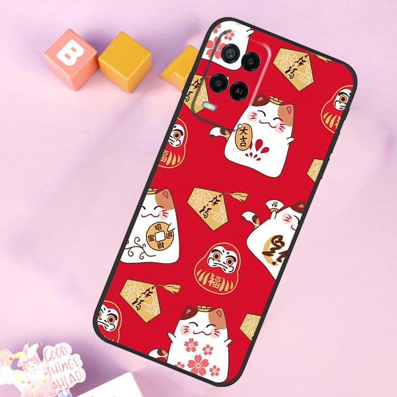 

Китайский милый счастливый кот Чехол Для Oppo A6 A5 Pro A15 A16 A76 A96 A17 A57 A98 A58 A78 A18 A38 A54 A74 A94 A40 A60 A80 OPPO A15