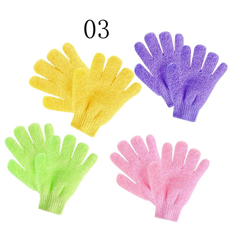 1-4pair Five Fingers Bath Gloves Household Shower Scrub Body Wash Children Home Supply Elastic Wipe Back Bathing Cleaning Gloves