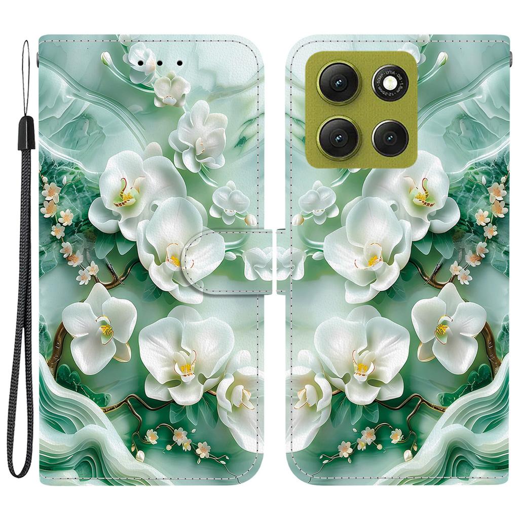 For Motorola Moto G86 5G Case Pattern Printing Leather Flip Wallet Phone Cover with Lanyard