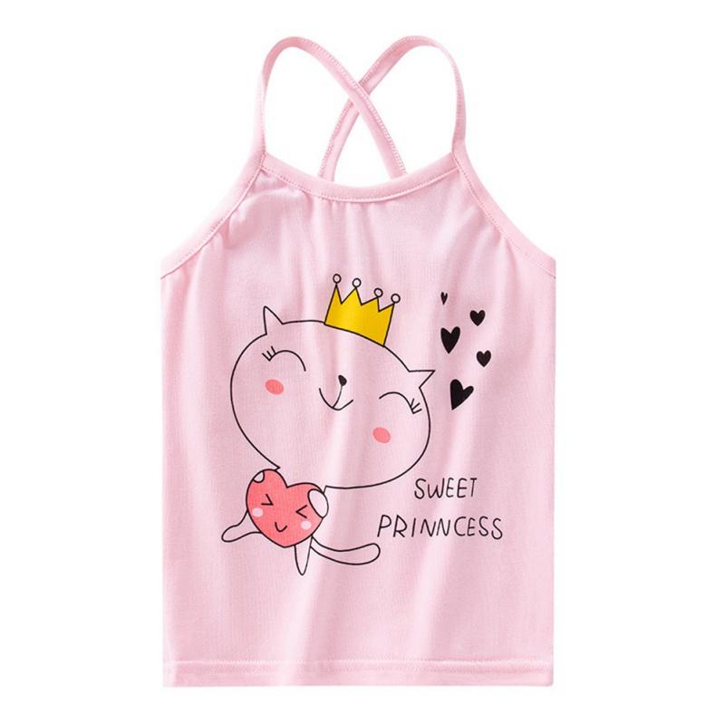 

Жилет для маленьких девочек, одежда для детей от 1 до 6 лет, летний жилет без рукавов для маленьких девочек, топы с цветочным принтом, блузка, хлопковая повседневная детская одежда XXL