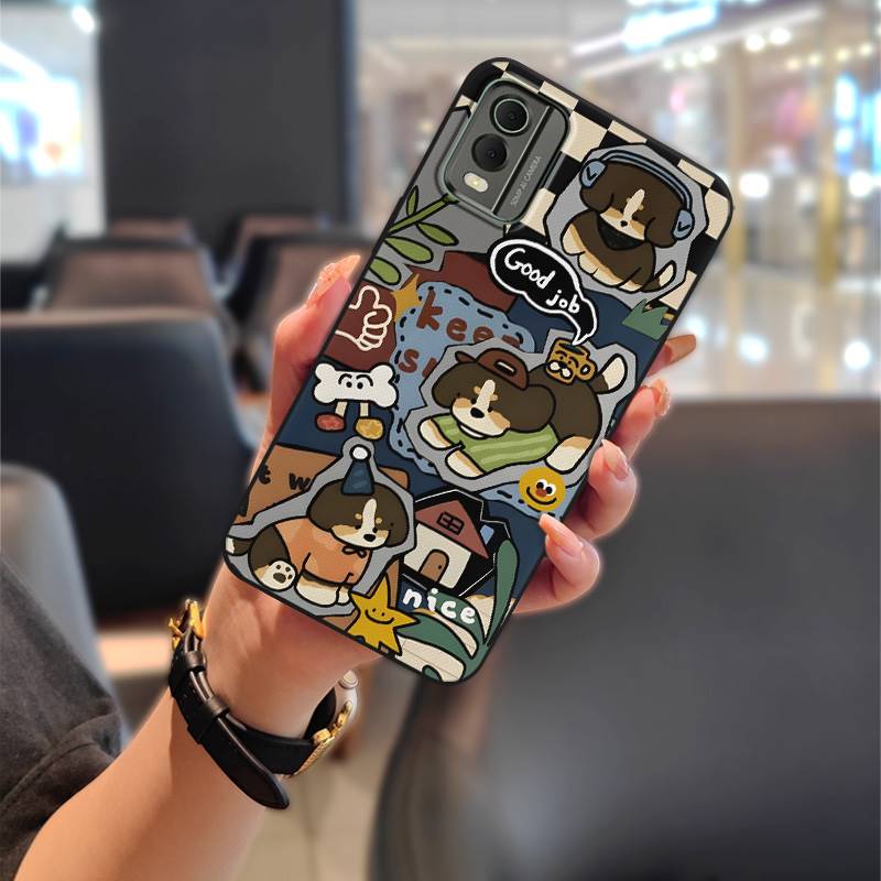 Silicone Fashion Design Phone Case For Nokia C32 Phone Pouch Back Cover Anti-dust Cartoon Full Wrap Waterproof TPU Cute