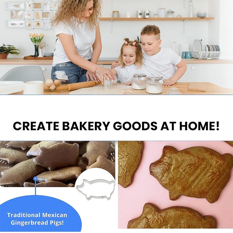 LMETJMA Stainless Steel Pig Cookie Cutter Cartoon Pig Shaped Cookie Biscuits Cutters DIY Piggy Fondant Cutters Molds JT381