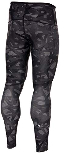 Mizuno Biogear BG9000 Training Tights, Long, Dynamotion Fit, Seamless, UV Protection, 2-Way Stretch, Men's, Black/Gray, Size S