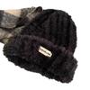 Plush Hat Women's Winter Big Head and Tail Autumn and Winter Bear Ears Warm Plush Thickened Ear Protectors Wool Knitted Hat