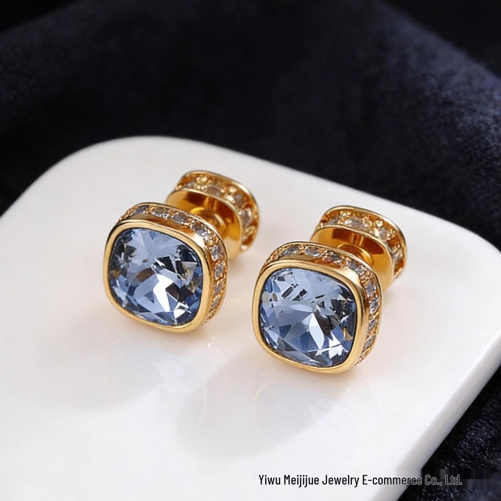 Miki Light Luxury Crystal Stud Earrings: Elegant Women's Niche Design for Fashion