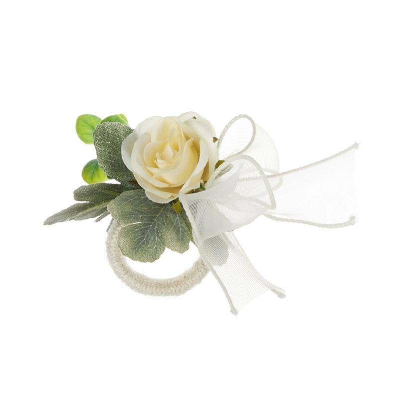 Pack of 6 Elegant Floral Table Decors Napkin Rings Faux Flower Napkin Rings Unique Table Decors for Various Occasion
