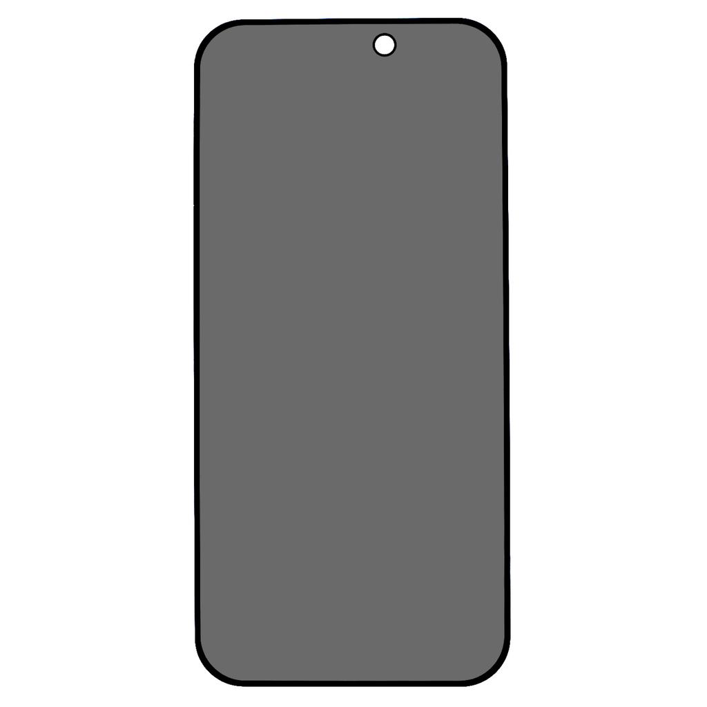 For iPhone 15 Plus Matte Privacy Screen Protector Full Cover 180-degree Anti-spy Tempered Glass Film with Anti-dust Net