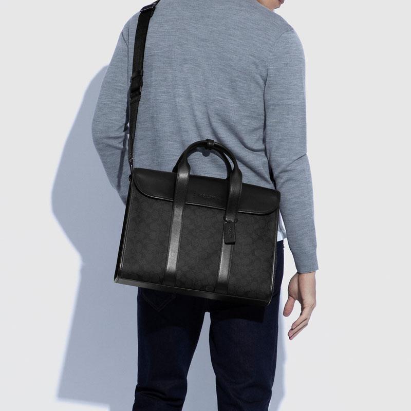 Coach Gotham Monogram Print Detachable Shoulder Strap Large Capacity Coated Canvas And Calfskin Tote Shopping Bag Men Tote Bags C5319-JIO1U