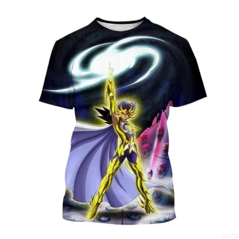 Anime Saint Seiya Bedrucktes T-Shirt 3D Kurzarm-T-Shirt Sommer Mode Harajuku Kinder Cartoon Top