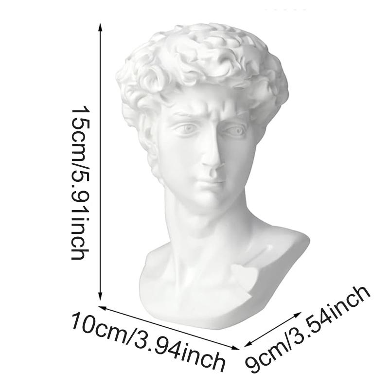 

Высота 5,9 дюйма Греческая статуя головы Давида Классический римский бюст Скульптура греческой мифологии для рисования, домашнего декора, офисного декора