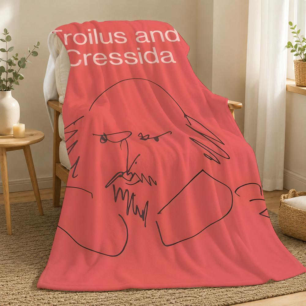 Troilus and Cressida Shakespeare Play Throw 240g flannel blanket, suitable for sofas, beds, offices, exquisite gift blankets 75X95CM