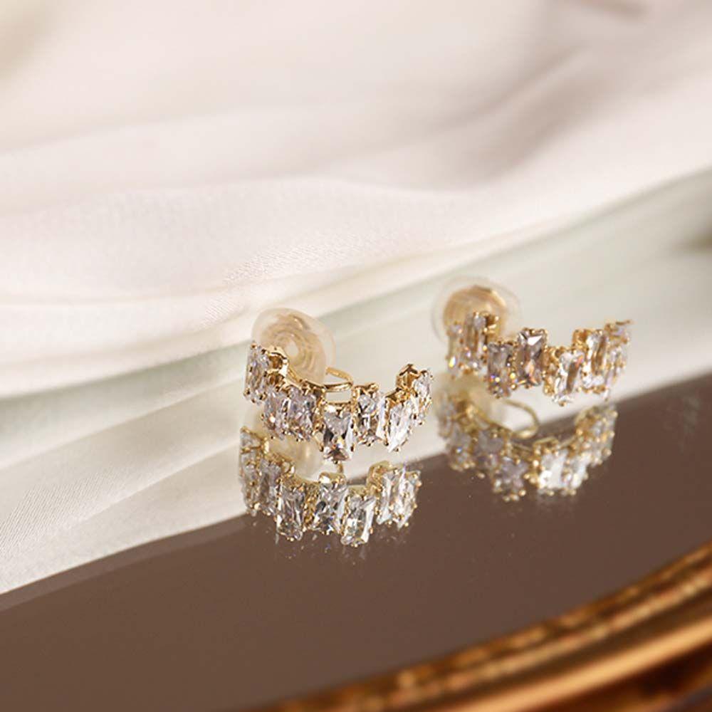 Cuff Fashion Jewelry Rhinestone Clip Earrings Korean Earrings Ear Bone Clip Zircon Ear Clip