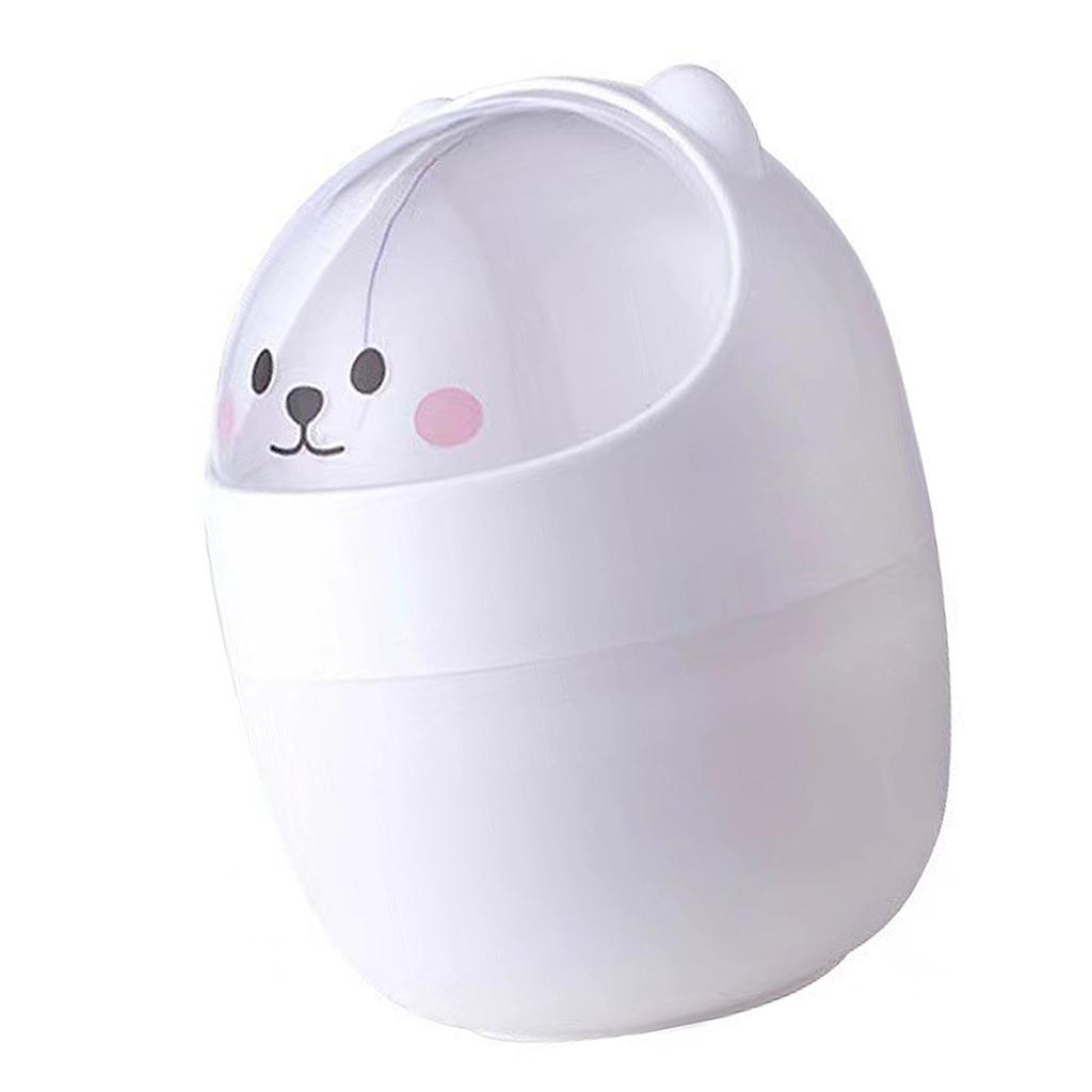 Desktop Mini Trash Can Cute Multi Functional with Lid Desk Pen Holder for Office School Home