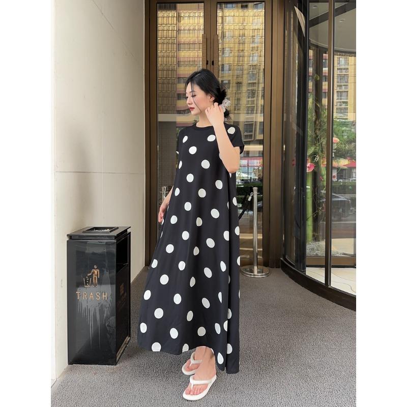 

Длинное женское летнее платье свободного покроя с коротким рукавом Bohemian Beach Holiday XL чёрный