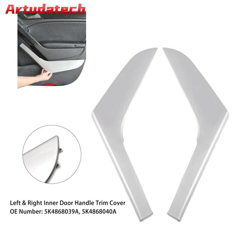 Artudatech 2pcs Left & Right Inner Door Handle Trim Cover For VW Golf 6 MK6 2009-2013