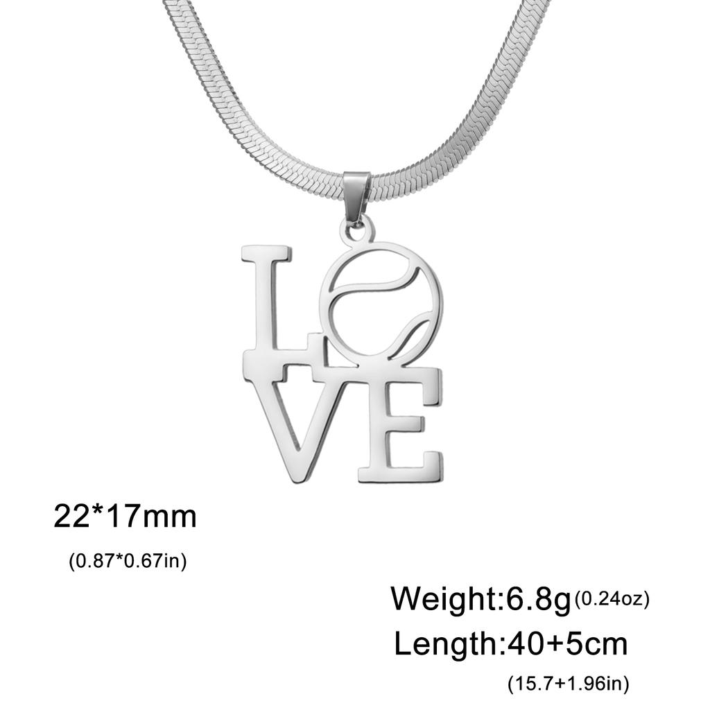 Baseball Love Pendant Couple Necklace Sport Stainless Steel Jewelry for Boyfriend Girlfriend Valentine's Day Gifts 2026 Trend