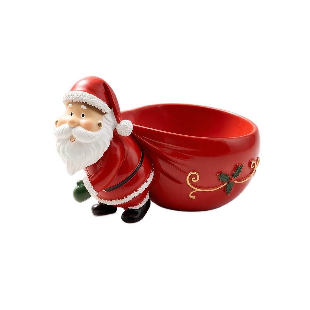 Resin Candy Dish Key Holder Bowl, Christmas Tabletop Storage Statue for Holiday Home Decor Gift
