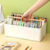 1pc Portable Plastic Pencil Organizer with Multi Compartments Insert Style Desk Storage for Markers, Watercolor Brushes, Office  Art Supplies,