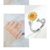 Creative Sunflower Rotating Ring 26 Letters Adjustable Open Design Women's Fashion Finger Jewelry Daily Wear & Gift Accessories