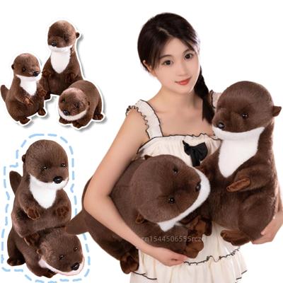 Simulation Hot Long Giant Otter Plush Doll Pillow Lifelike Standing Lying Otter Plush Toy Home Decor Gift For Boys And Girls