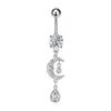 Crystal Belly Button Rings Stainless Steel Zircon Heart Crown Flower Navel Piercing Sexy Ombligo Body Piercing Jewelry