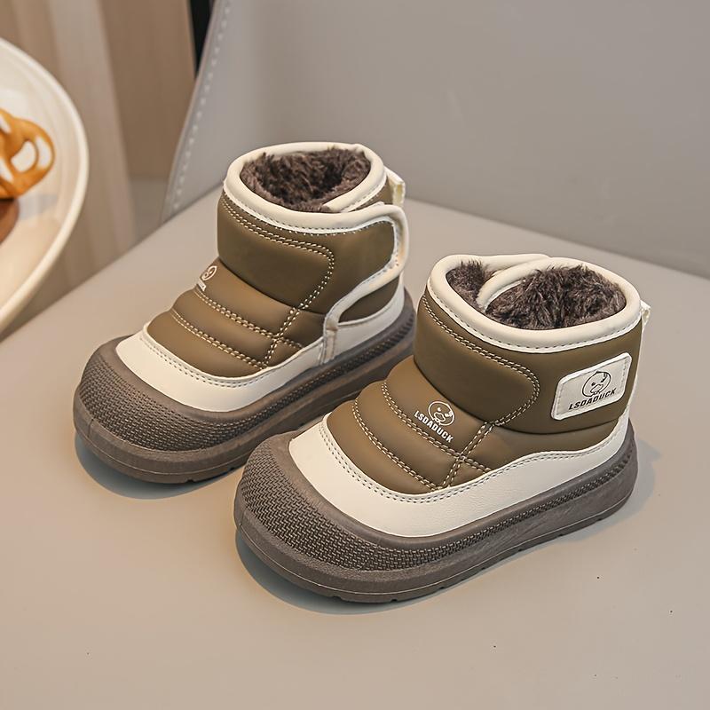 

[Warm Closure Boots] Winter Snow Boots - Heavy-Duty Cold Weather Shoes with Rubber Skid Sole & Mid-Calf PU Upper, Warm Lining, Soft Inner for Skiing 26