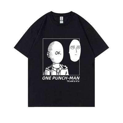 Anime One Punch Unisex Grafik T-Shirt Saitama Ei Lustiges T-Shirt Unisex Damen Lässig Übergroß Streetwear Männlich Cartoon Unisexga T-Shirts
