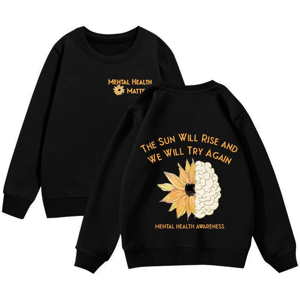 Children's Pullover Sweatshirt Long Sleeve Casual Round Neck Comfortable Loose Lightweight Pullover
