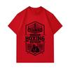 Men's 100% Cotton Crew Neck Short Sleeve T-Shirt, Retro Old School Boxing Training Printed Casual Comfortable Tee for Daily Streetwear Workout Activit