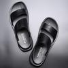 Summer sandals men's platform casual cool slippers genuine leather men's beach shoes one shoe two men wearing sandals