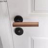 Walnut Wood Door Handle Magnetic Lock Indoor Silent Bedroom Door Locks Universal Split Lock Home Safety Locks Doors Hardware