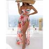 European & American Sexy Bikini Three-Piece Set with Split Long Dress Swimsuit - Women's 2025 Collection.