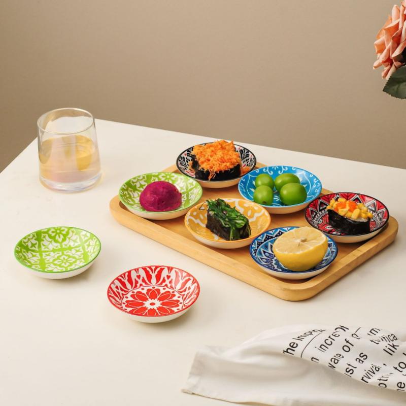 Ceramic Condiment Dishes, Bohemian Style Plates, Sauce Dishes, Suitable For Kitchens, Restaurants, Sushi Shops, And Picnics