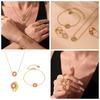 Qiong Yao Sunflower Zircon Sparkle Jewelry Set: Bracelet, Necklace & Ring - High-End Unique Design, Colorfast.