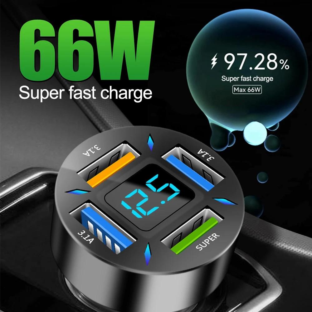 

WMY-C177 PD+QC3.0+2.4A Four Port Fast Charging Car Charger for Phone/Camera/Tablet