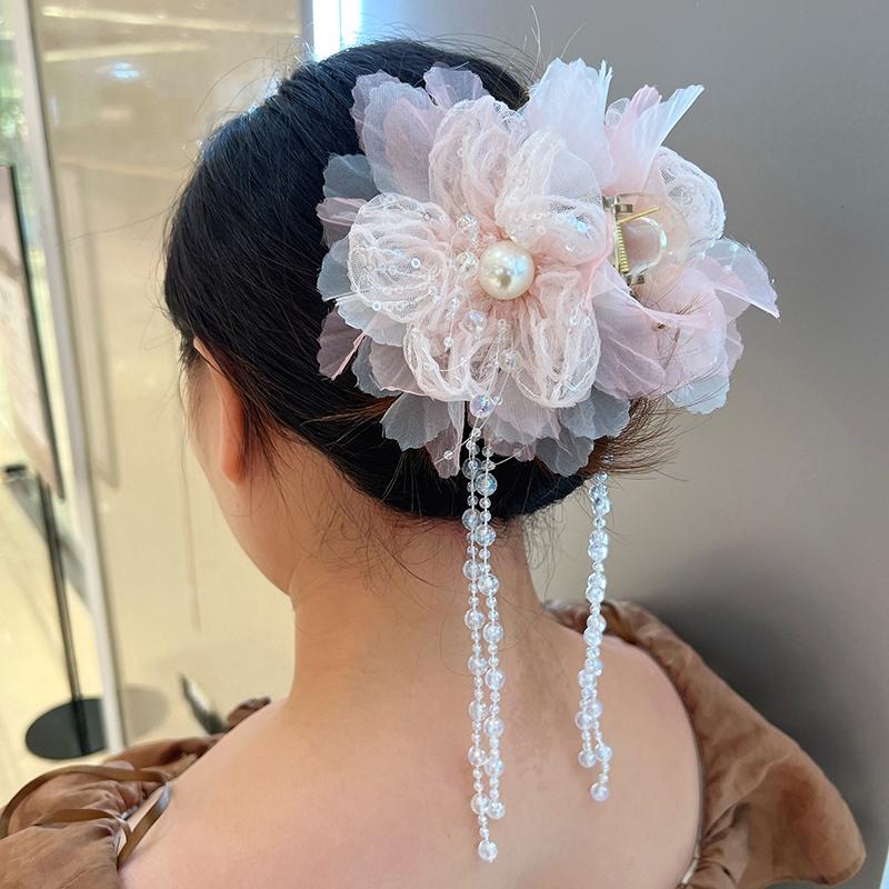 

Лесной Стиль Цветок Кисточка Волосы Когти Женщины Затылок Диск Волосы Акула Заколки Головной Убор Украшения