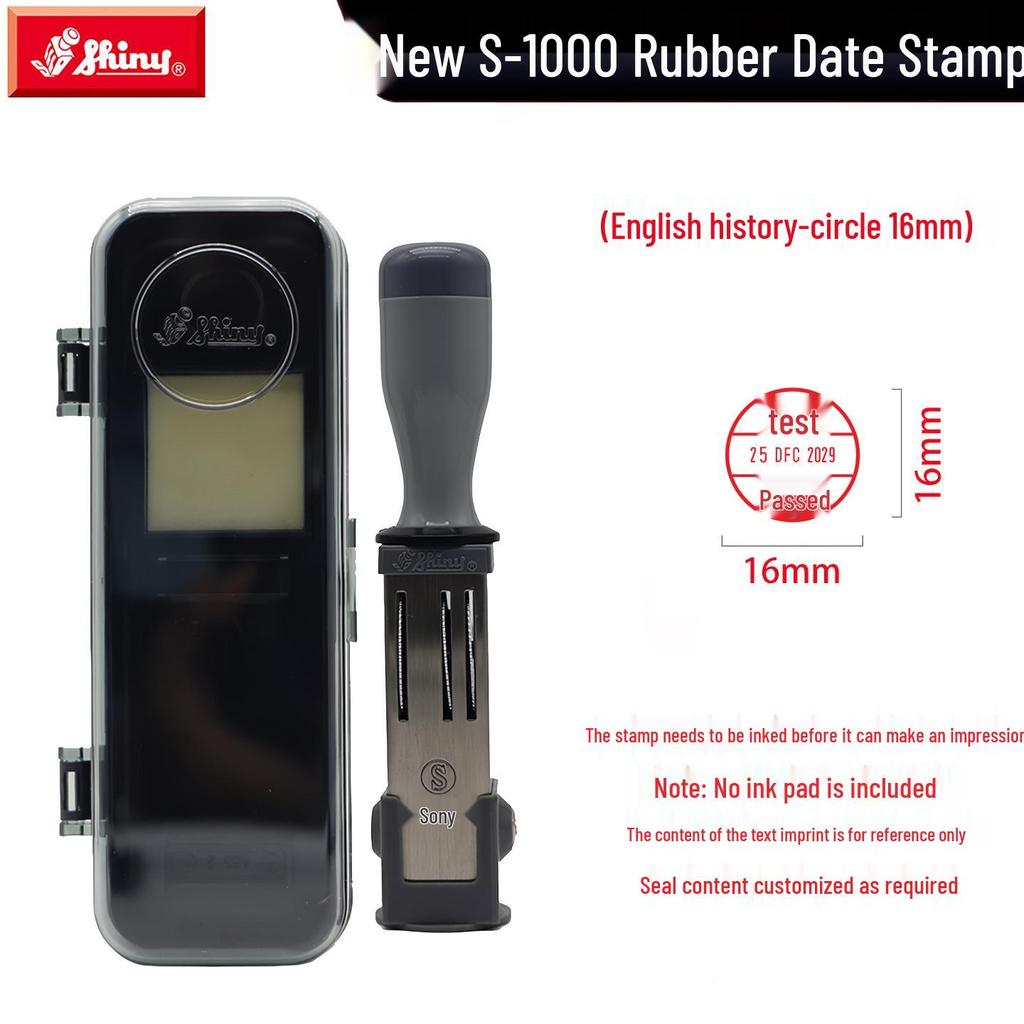 Adjustable Date & Custom Name Rubber Stamp - Shiny Dial, Personalized & Handmade Engraving