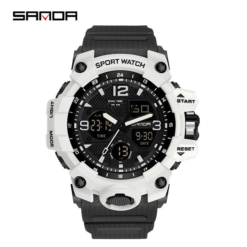 Sanda Youth Fashion Luminous Waterproof Shockproof Alarm Men's Watch