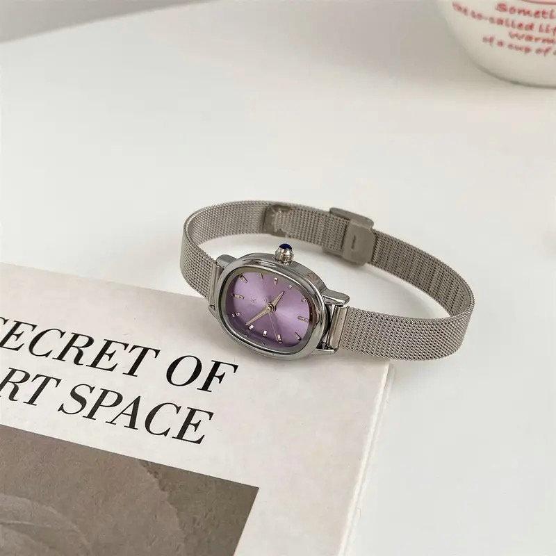 Oval Retro Mesh Belt Watch Women'S Light Luxury Niche Waterproof Watch Female Student Literature And Art