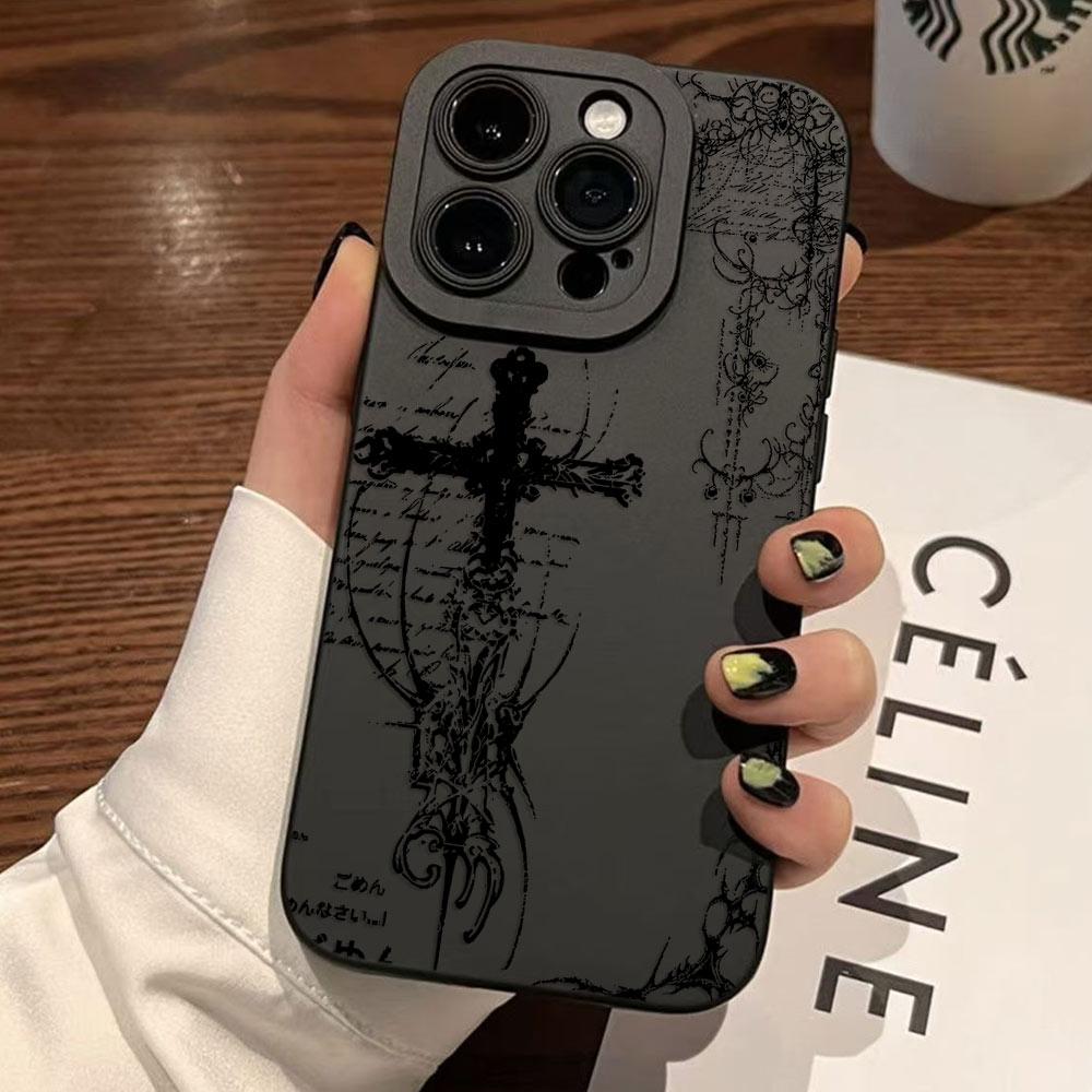 HOT Luxury Dark Gothic Cross Mark Phone Case For Xiaomi Redmi 15 A3 A2 A1 14C 13C 12C 10C Note 15 14 13 12 11 10 Pro Plus 4G 5G