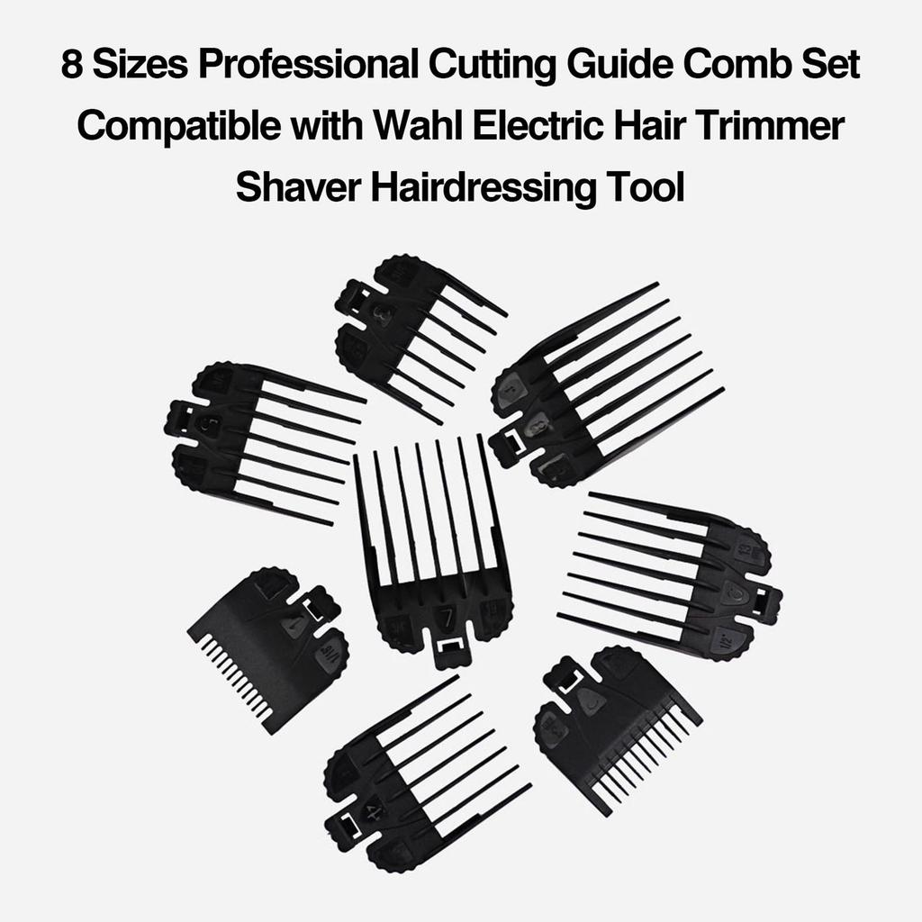 8 Sizes Professional Cutting Guide Comb Set Limit Comb Set Replacement for Wahl Electric Hair Trimmer Shaver