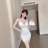 Nightclub women's clothing sexy low-cut v-neck fashion temperament suspender dress wind pure lace short skirt
