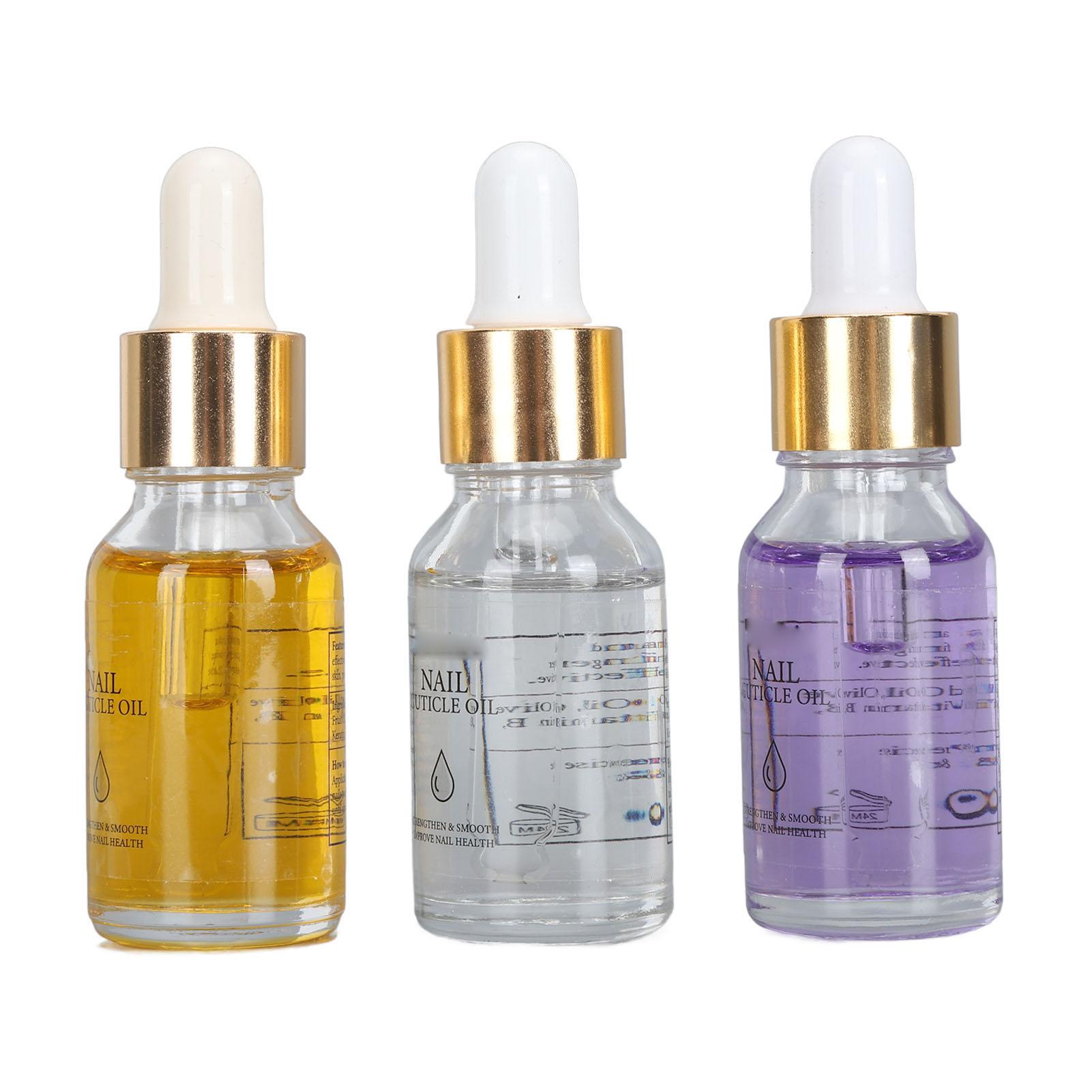 

3 X 15ml Nail Cuticle Oil Nourishing Moisturizing Strengthening Scented Prevents Dryness Cuticle