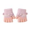 Children's gloves autumn and winter half finger warm male and female babies cute baby young thickened knitted children's baby gloves