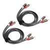 2Pcs RCA Cables Cord 2 To 2 AV 4 Head Power Amplifier Audio Cable for Subwoofers 3.3ft Long