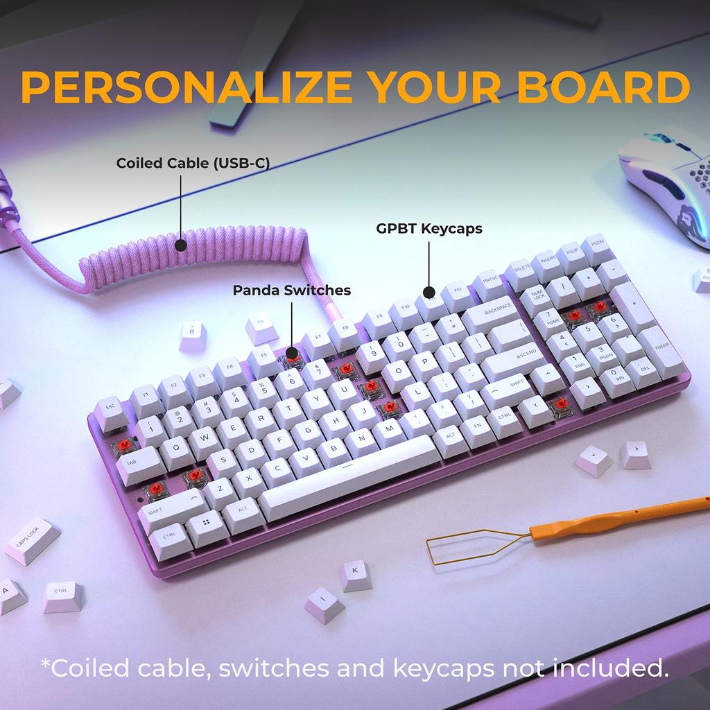 Glorious GMMK2 PC-Tastatur, Gaming, kompakt, Barebones, Hot-Swap-kompatibel, RGB, kabelgebunden, Typ C, USB, benutzerdefinierte DYI-Hot-Swap-Tastatur, Tenkeyless, mechanisch