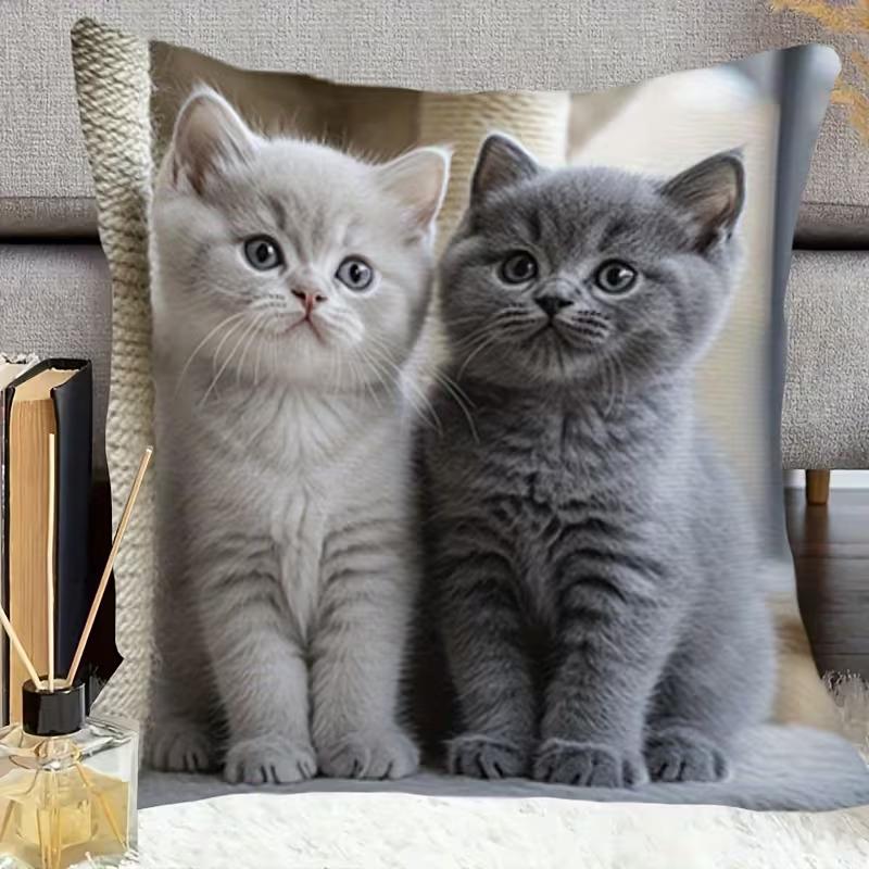 Cute animals print pillowcase: 2D flat printing, non-real embroidery, night sofa  night sofa cushion