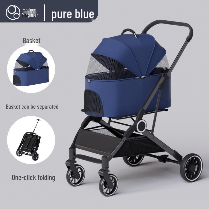 Lightweight Foldable Pet Stroller for Small Dogs & Cats