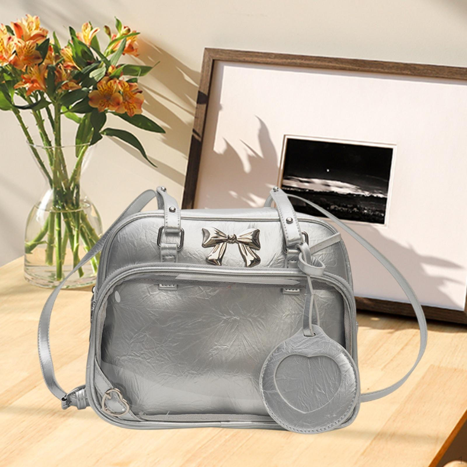 

Рюкзак Ita Bag для женщин с изображением аниме из искусственной кожи и шоппингом серебряный