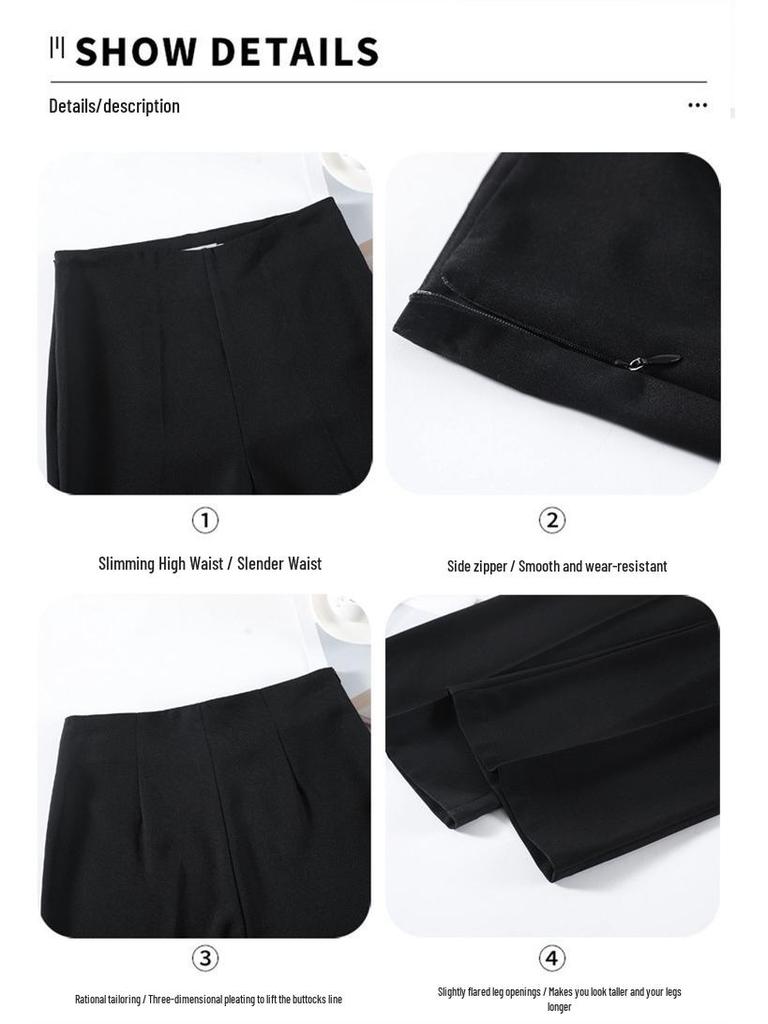 2026 Women's High Waist Micro Flare Casual Floor-Length Wide Leg Pants